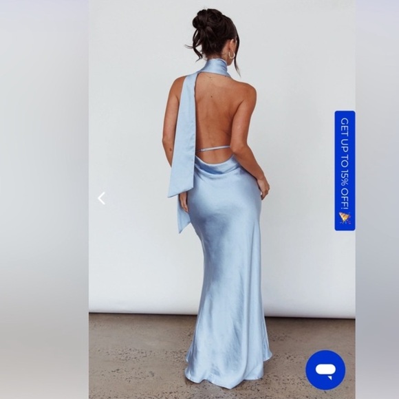 Selfie Leslie Italian Azure Halterneck Maxi Dress - Picture 2 of 6